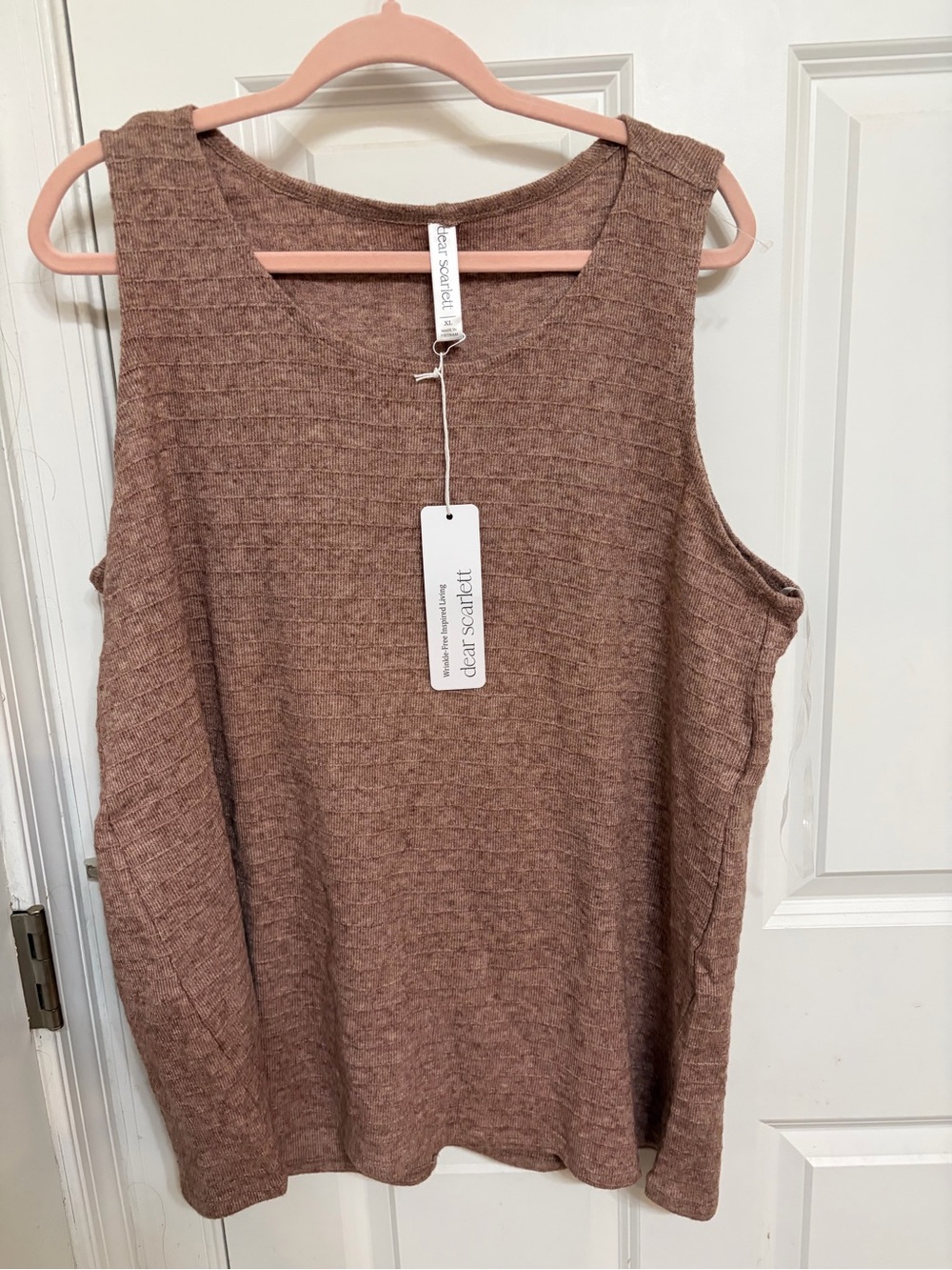 Scarlett Mauve-Brown Knit Sleeveless Tank Top